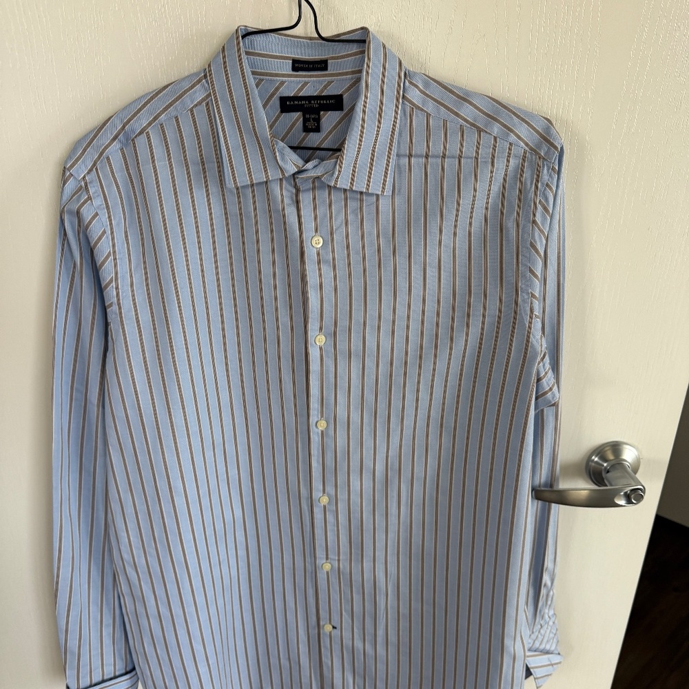 Banana Republic Dress Shirt with French Cuffs: 16.5 "L"